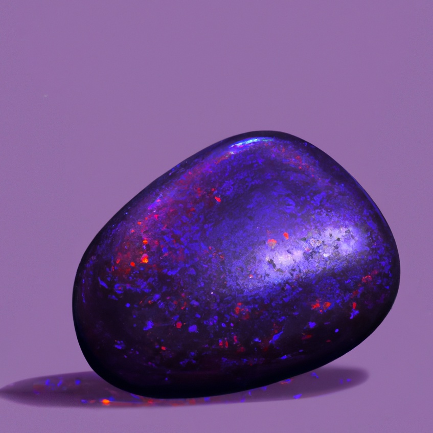 A basalt stone with purple flecks.